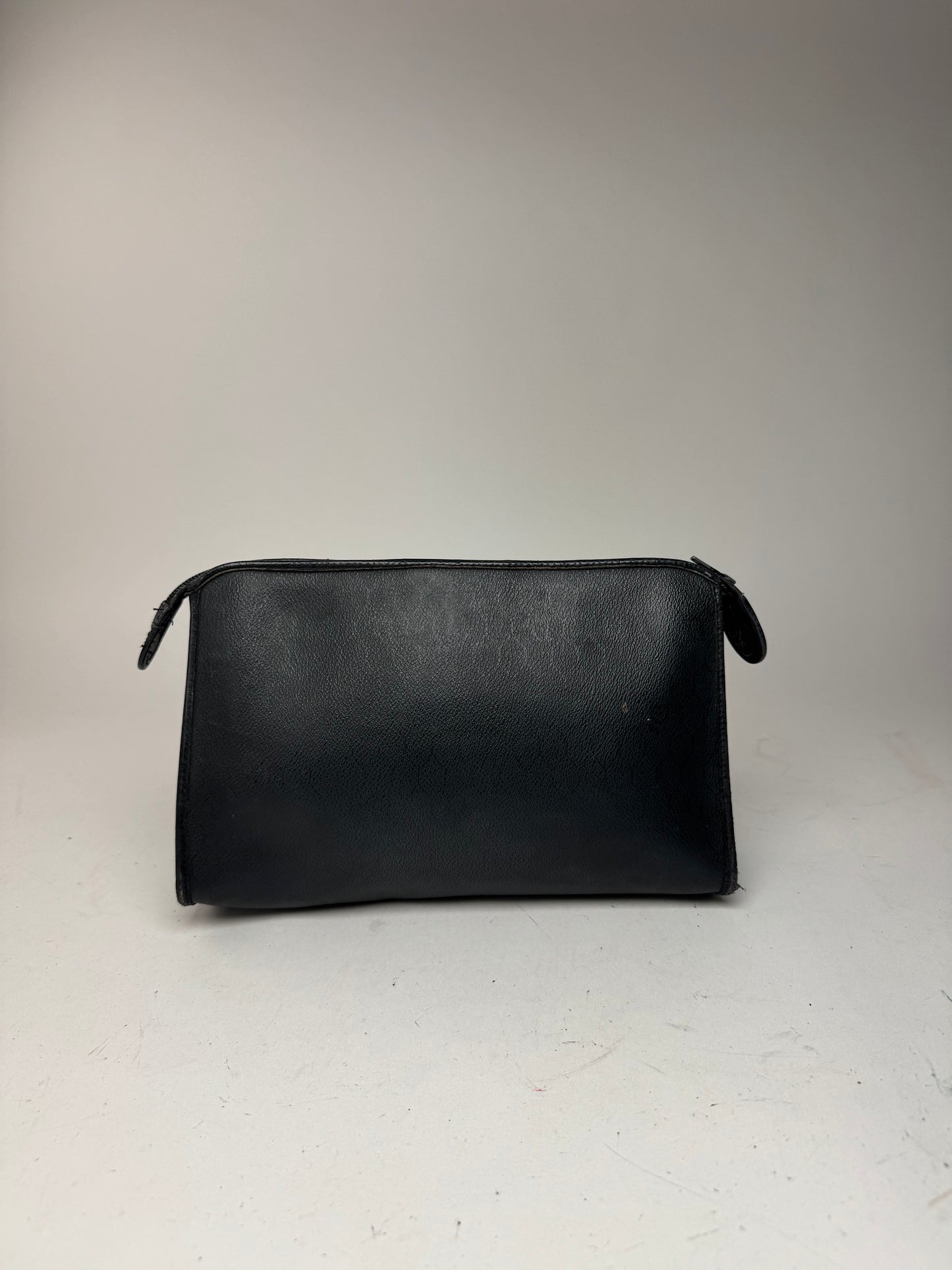 Pochette Dior vintage en cuir noir