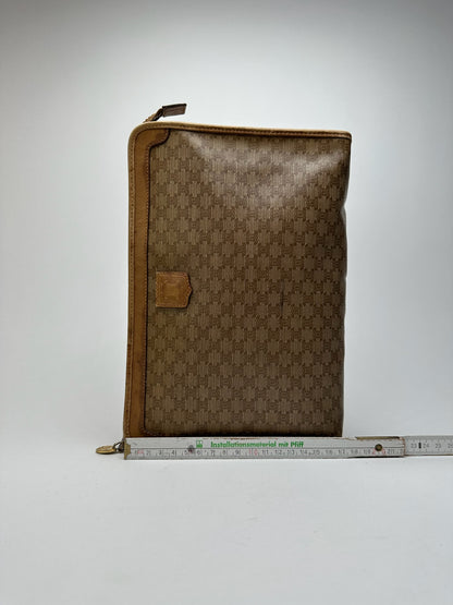 Pochette vintage Céline Paris Triomphe Monogram Beige Marron