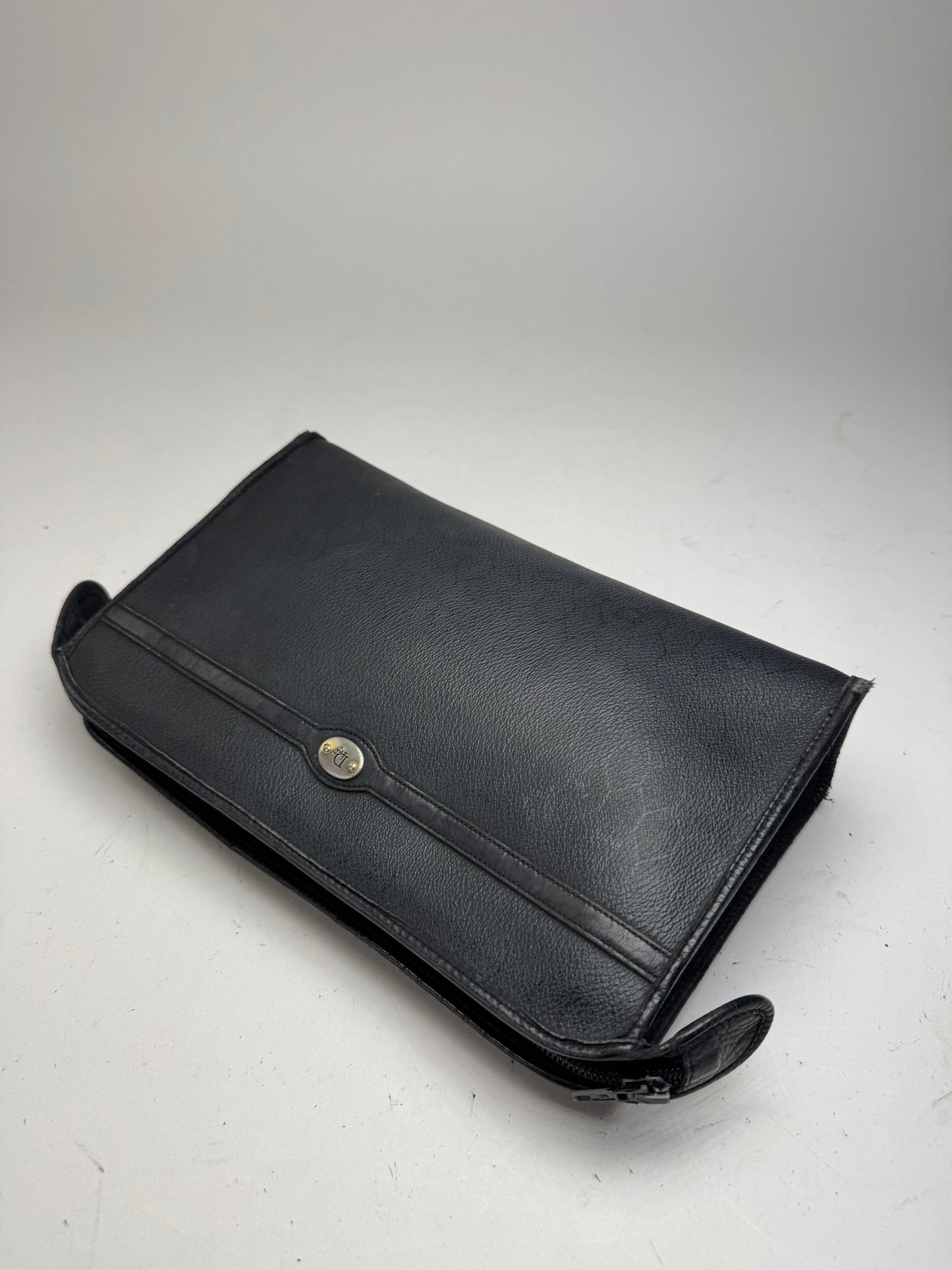 Pochette Dior vintage en cuir noir