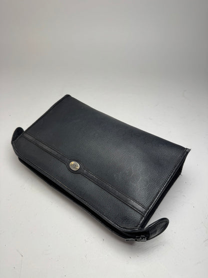 Pochette Dior vintage en cuir noir