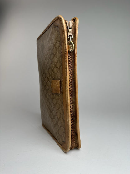 Pochette vintage Céline Paris Triomphe Monogram Beige Marron