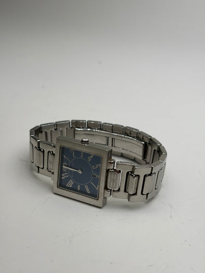 Vintage Balenciaga Stainless Steel Bracelet Watch Silver Blue