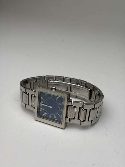 Vintage Balenciaga Stainless Steel Bracelet Watch Silver Blue
