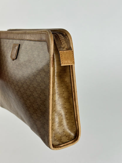 Pochette vintage Céline Paris Triomphe Monogram Beige Marron