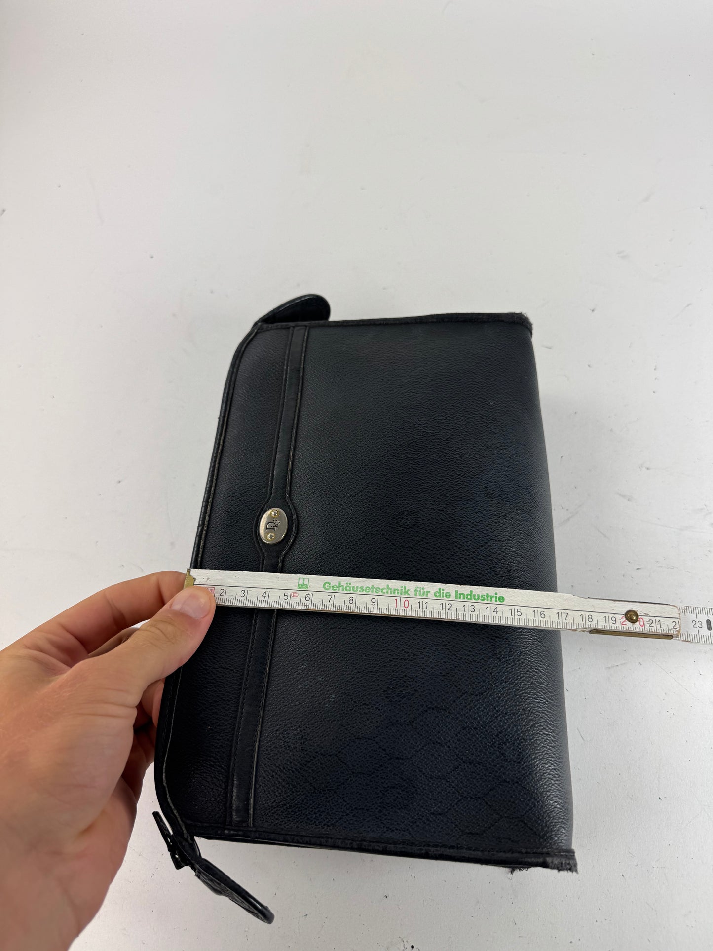 Pochette Dior vintage en cuir noir