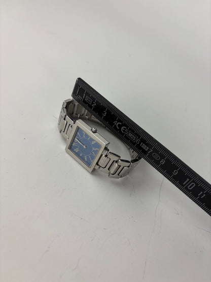 Vintage Balenciaga Stainless Steel Bracelet Watch Silver Blue