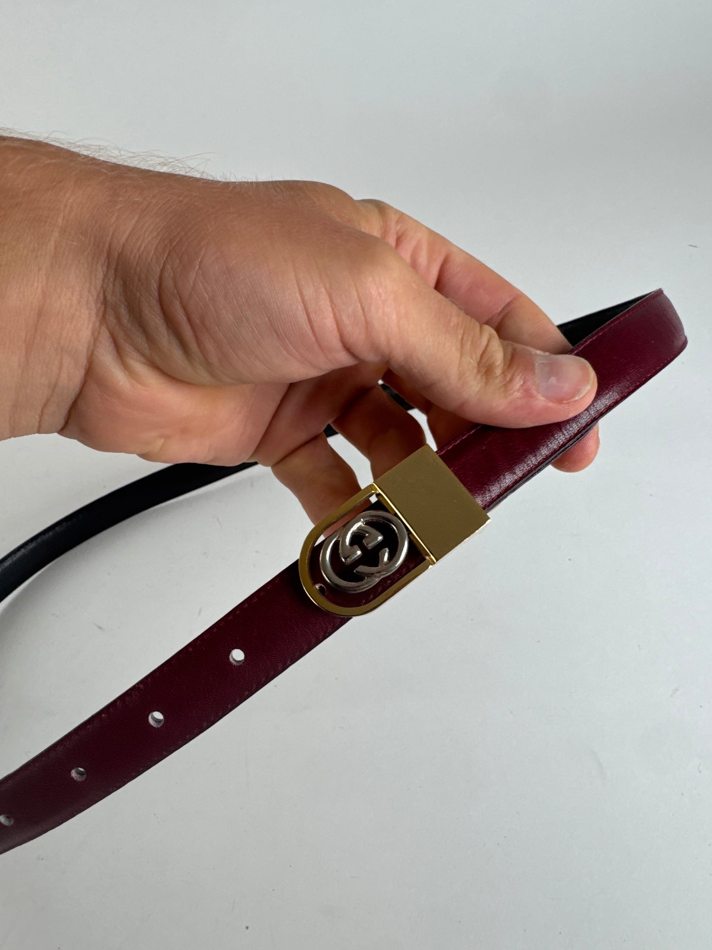 Vintage Gucci Leather belt Burgundy