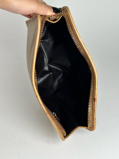 Pochette vintage Céline Paris Triomphe Monogram Beige Marron