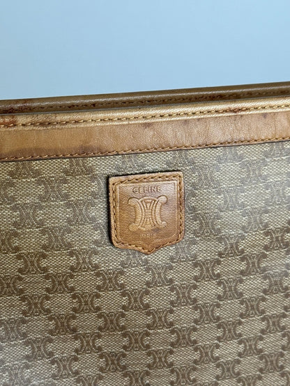 Pochette vintage Céline Paris Triomphe Monogram Beige Marron