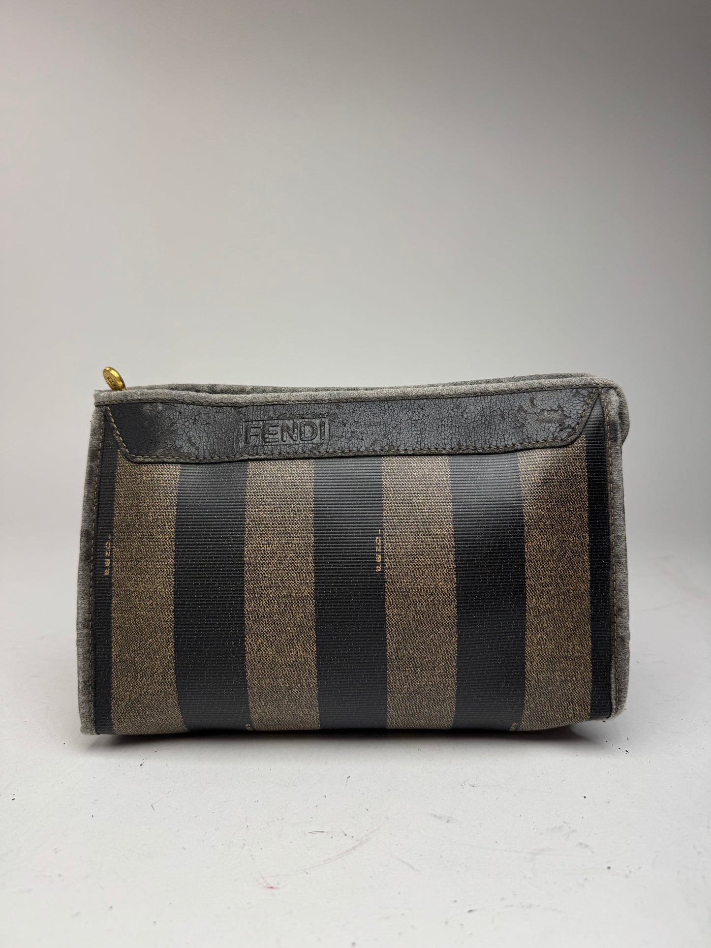Pochette vintage Fendi en cuir noir
