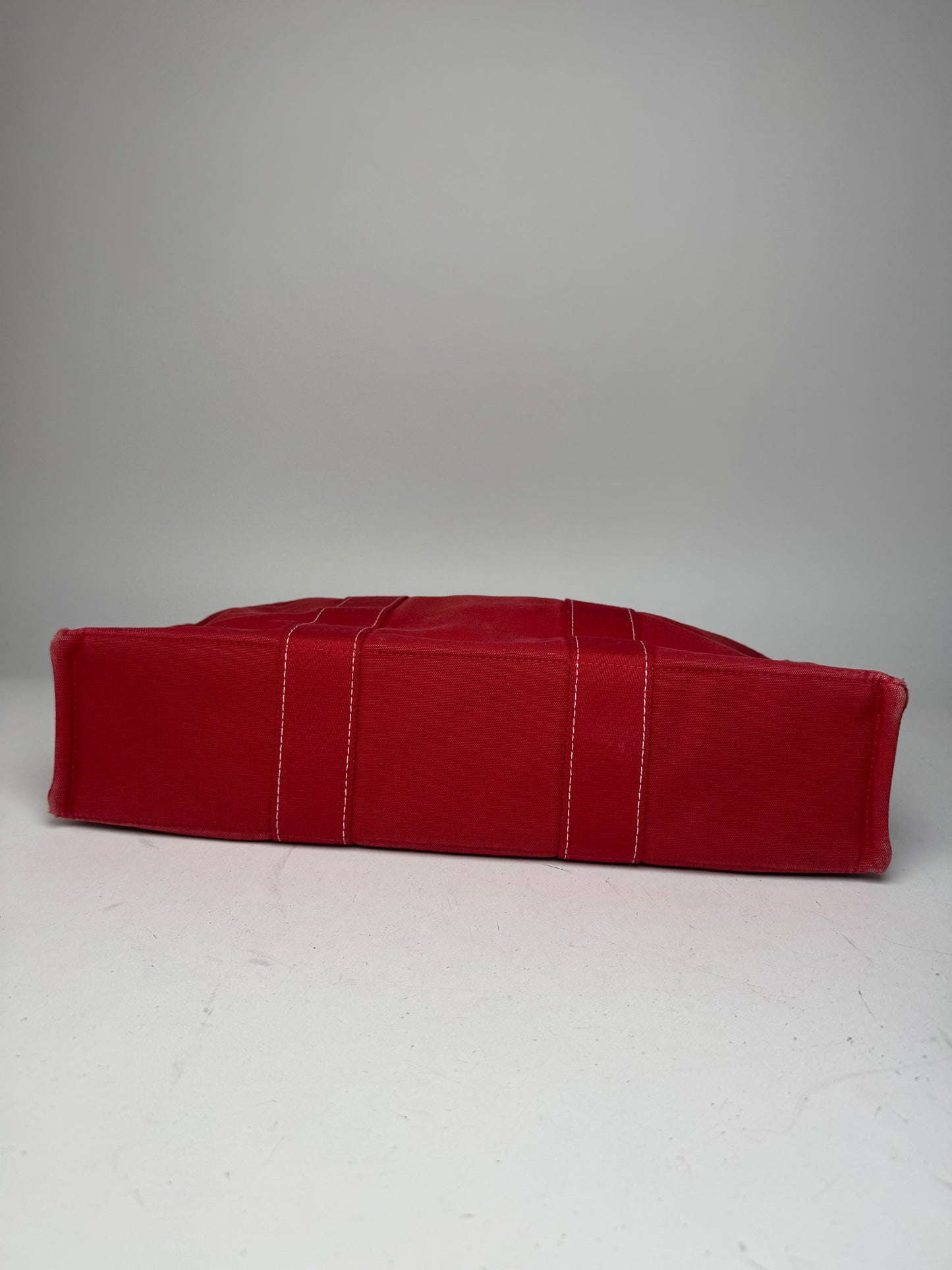 Vintage Hermes Canvas Tote Bag Red