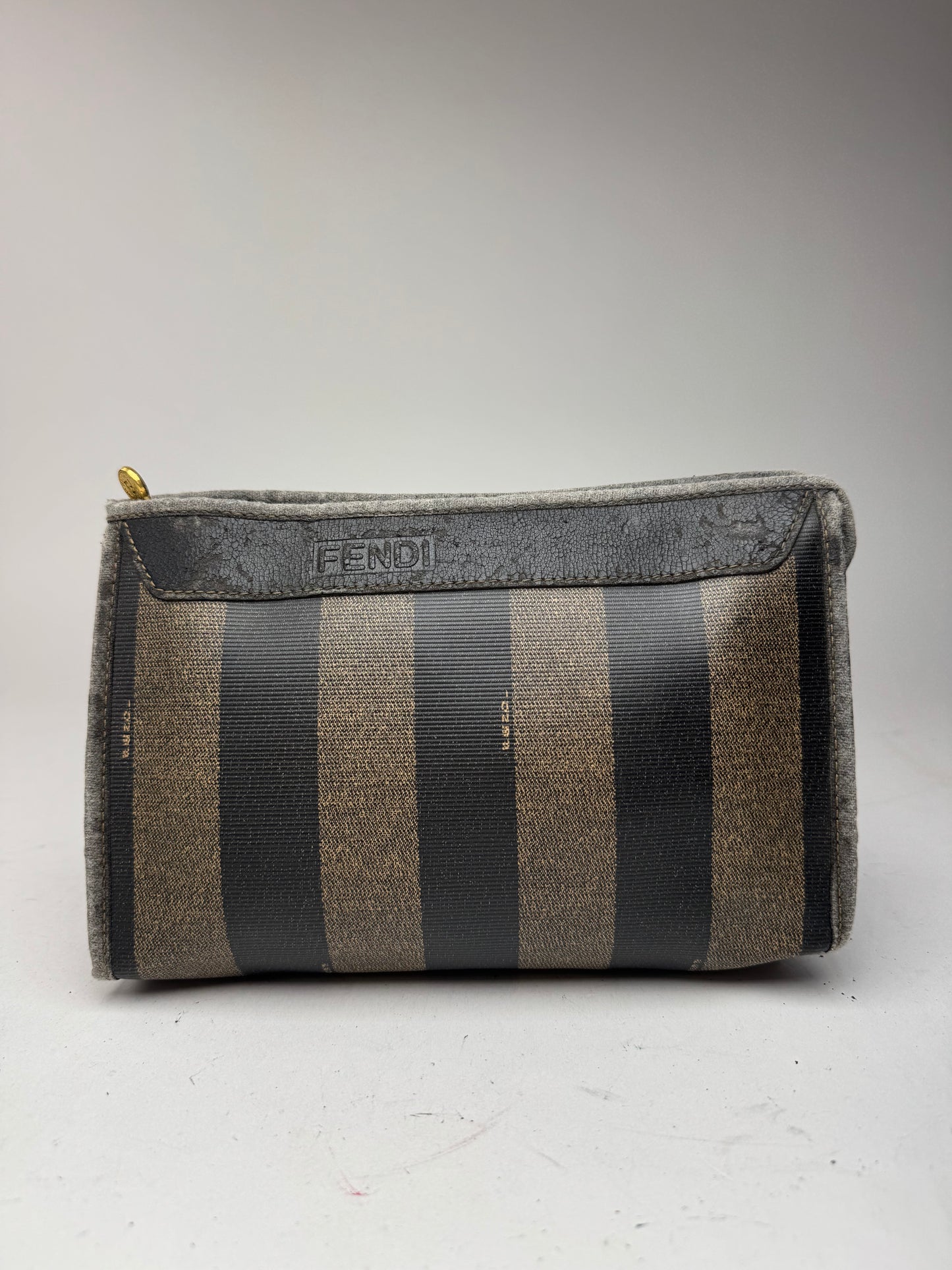 Pochette vintage Fendi en cuir noir