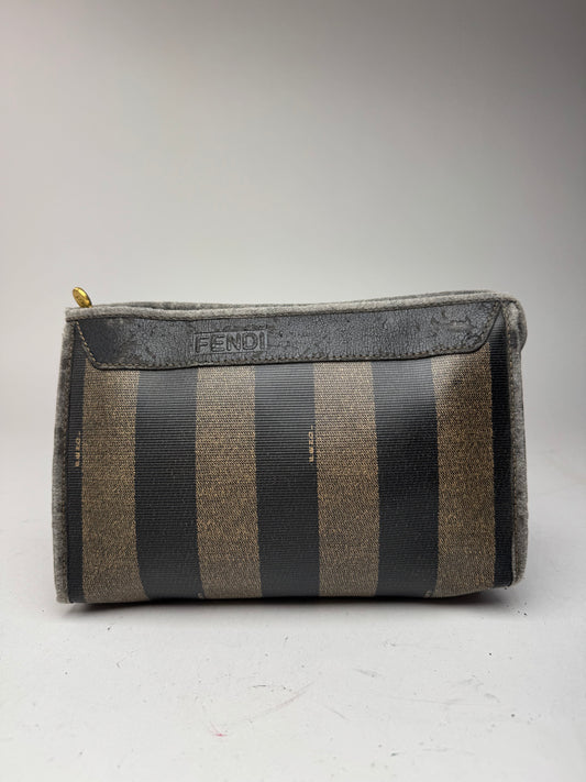 Pochette vintage Fendi en cuir noir