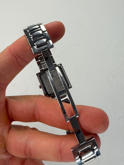 Vintage Balenciaga Stainless Steel Bracelet Watch Silver Blue