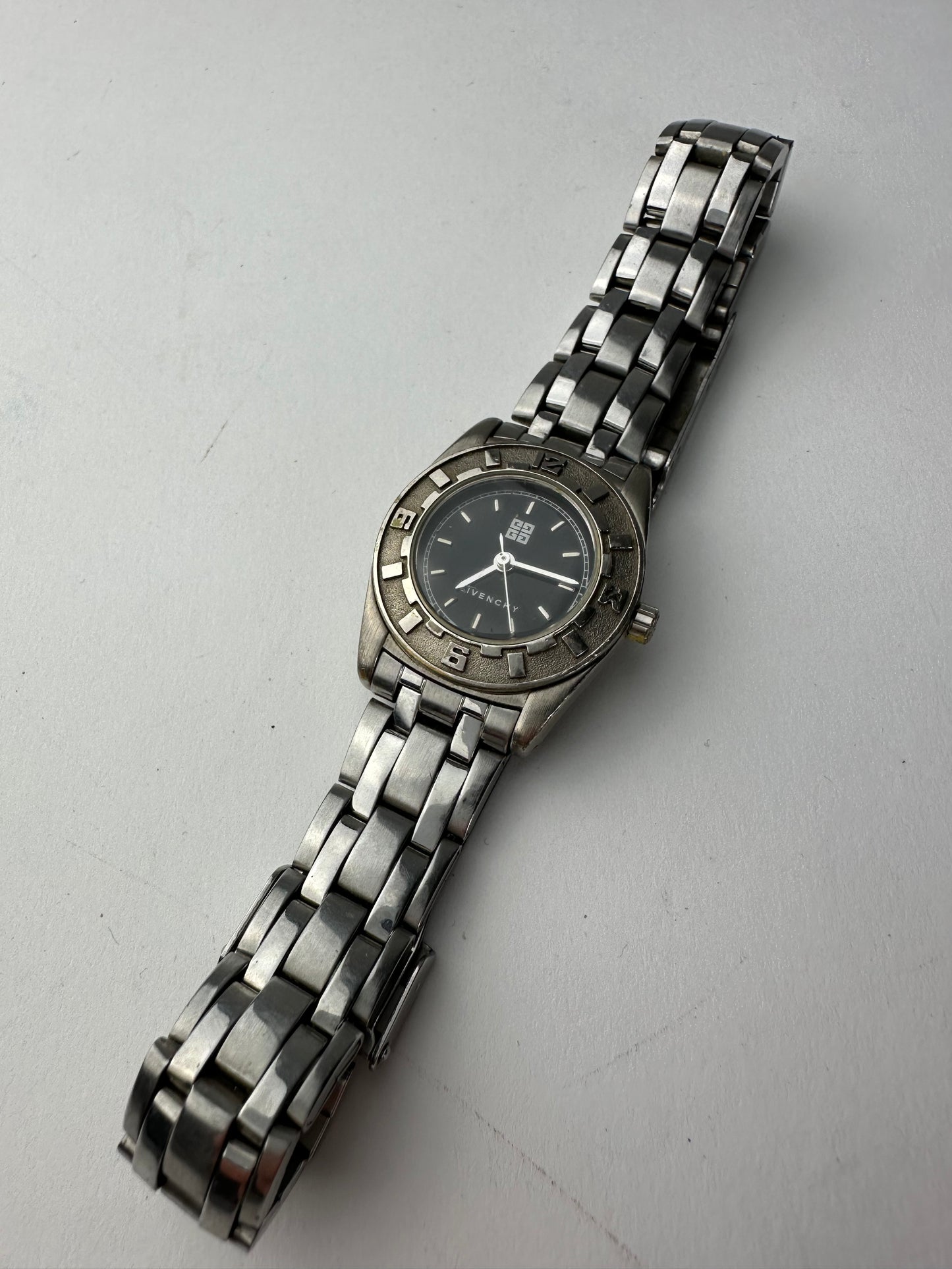 Vintage Givenchy Steel Quartz Watch Silver