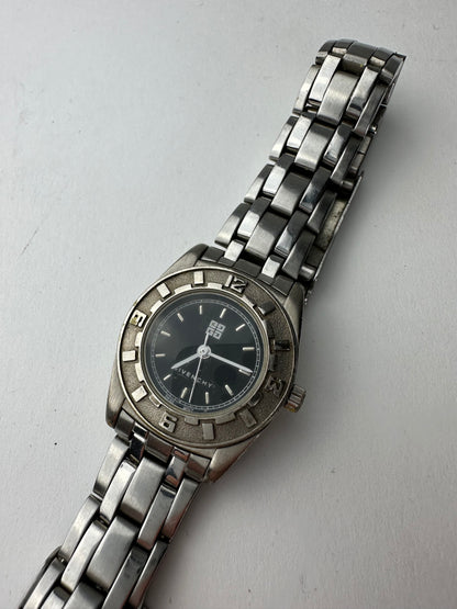 Vintage Givenchy Steel Quartz Watch Silver