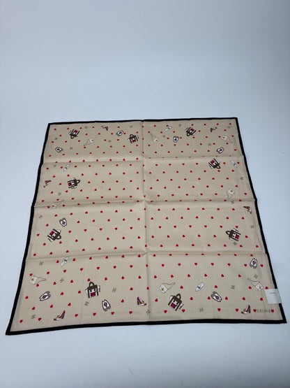Vintage Celine Scarf Beige heart polkadot