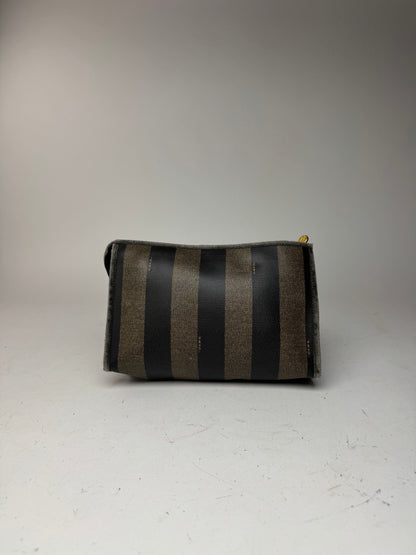 Pochette vintage Fendi en cuir noir
