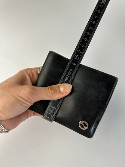 Vintage Gucci Men's Leather Bifold Wallet Early 2000s Black