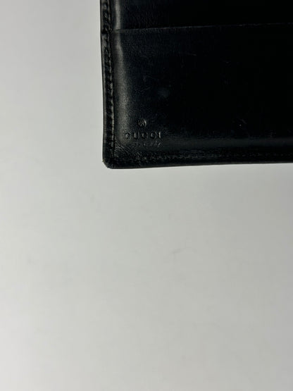 Vintage Gucci Men's Leather Bifold Wallet Early 2000s Black