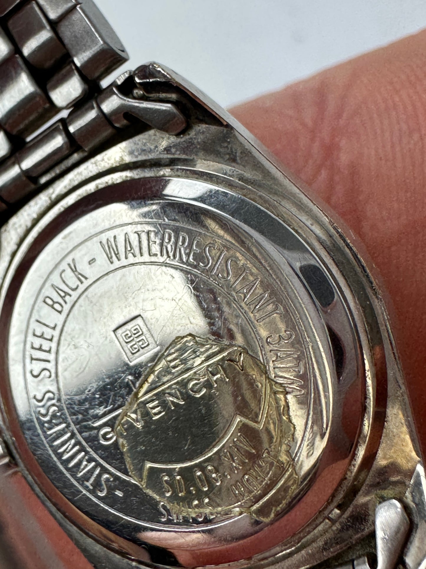 Vintage Givenchy Steel Quartz Watch Silver