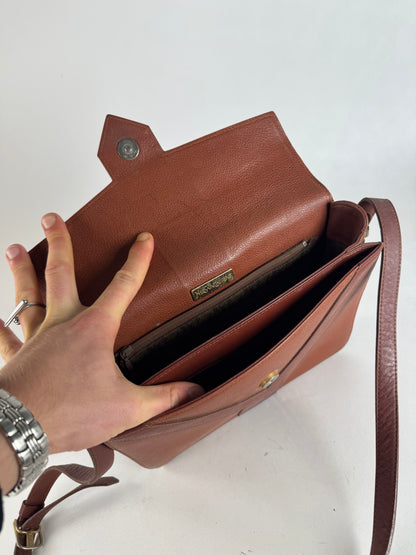 Vintage Yves Saint Laurent Leather Shoulder Bag Brown