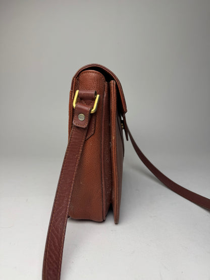 Vintage Yves Saint Laurent Leather Shoulder Bag Brown
