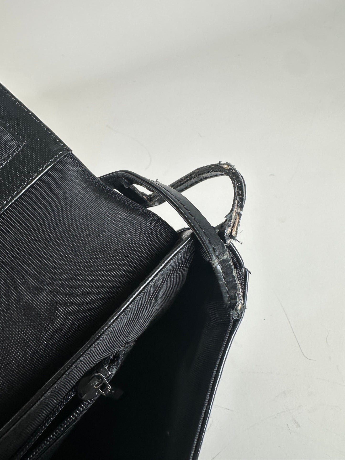 Vintage Givenchy Leather Shoulder Bag Black Silver