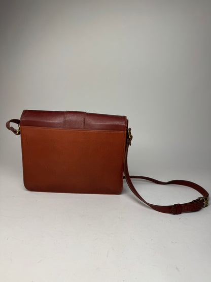 Vintage Yves Saint Laurent Leather Shoulder Bag Brown