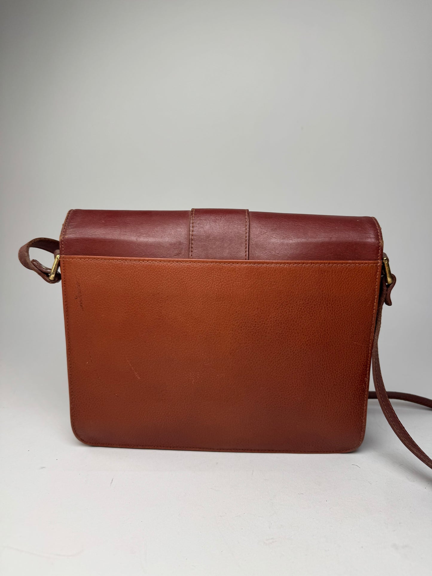 Vintage Yves Saint Laurent Leather Shoulder Bag Brown
