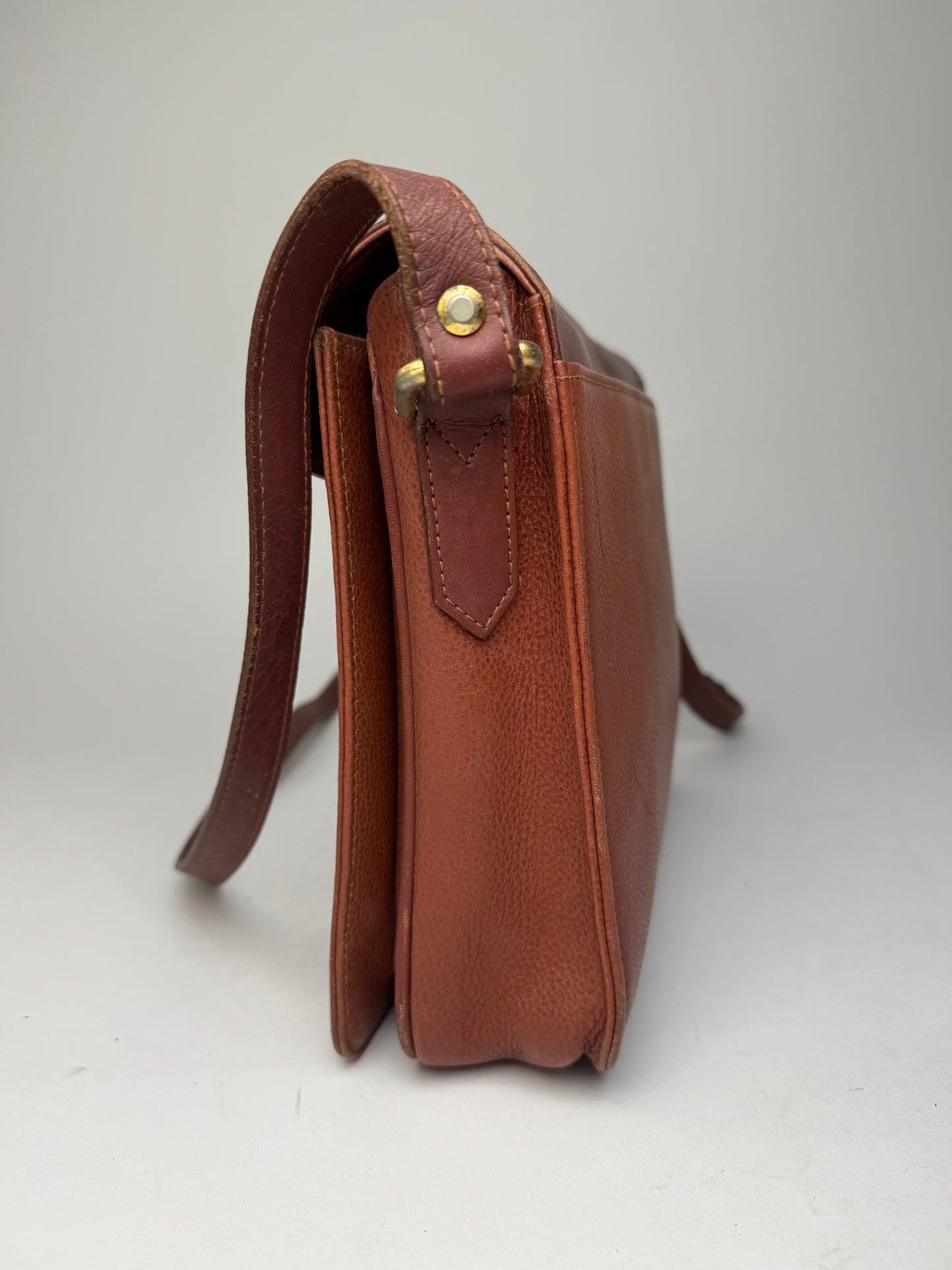 Vintage Yves Saint Laurent Leather Shoulder Bag Brown