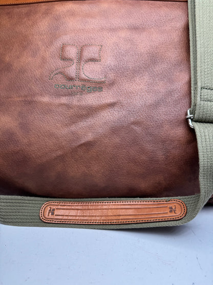 Vintage Courreges Leather Travel Bag Brown