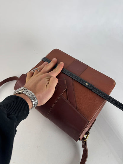 Vintage Yves Saint Laurent Leather Shoulder Bag Brown