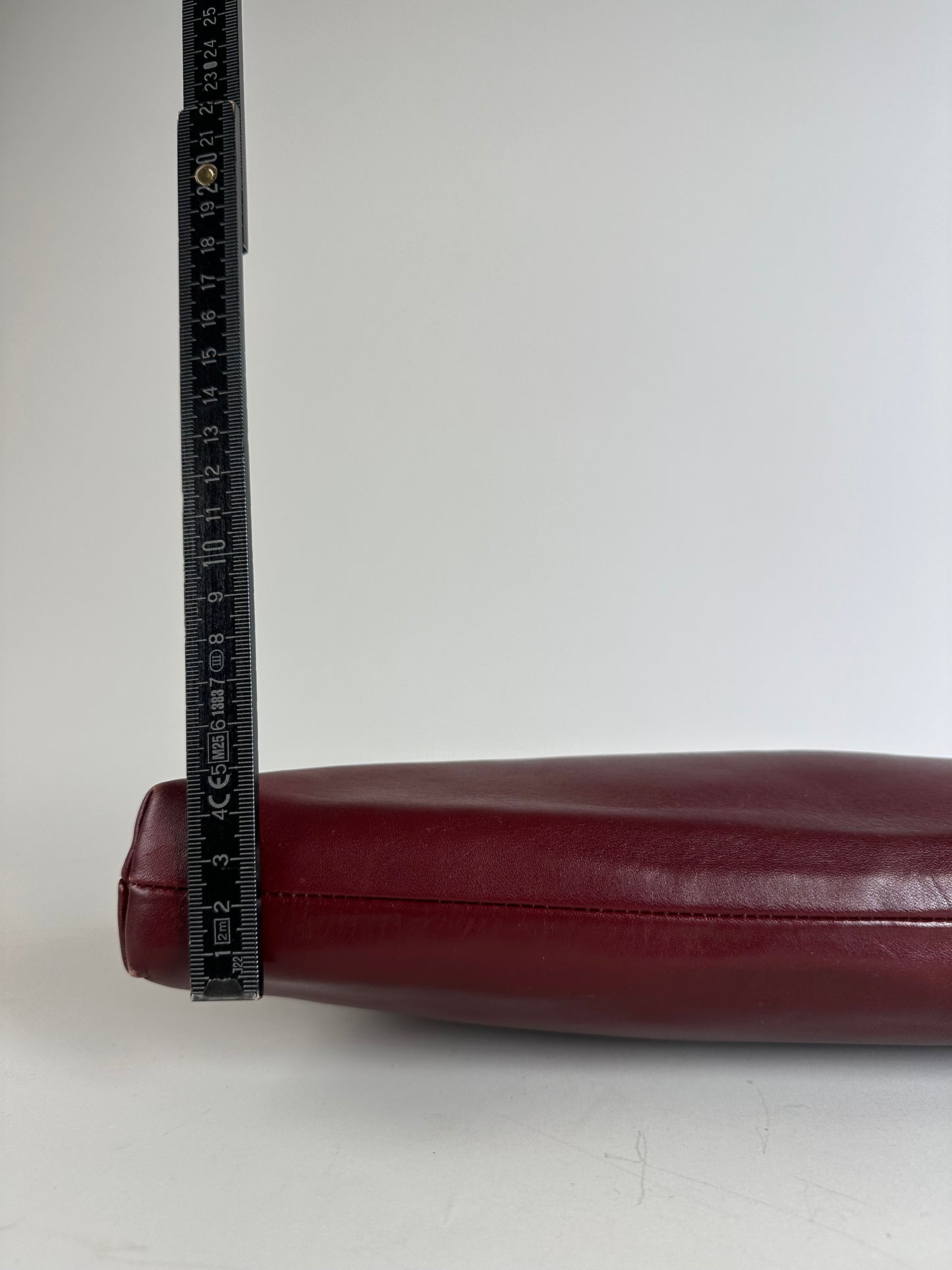 Vintage Givenchy Smooth Leather Clutch Bag Burgundy Gold