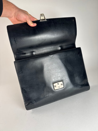 Vintage Cartier leather Briefcase Black