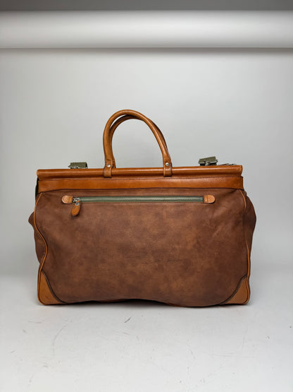 Vintage Courreges Leather Travel Bag Brown