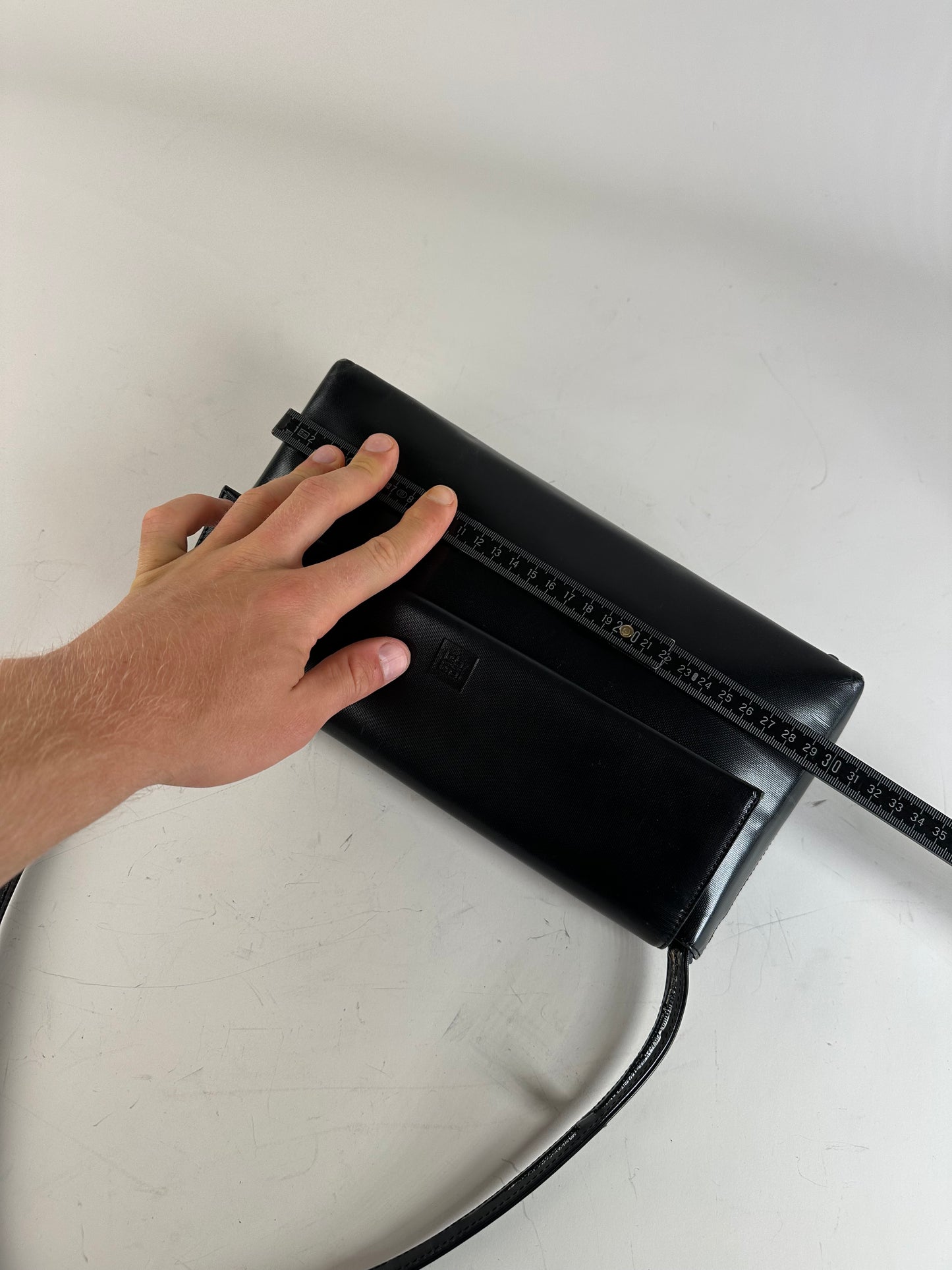 Vintage Givenchy Leather Shoulder Bag Black Silver