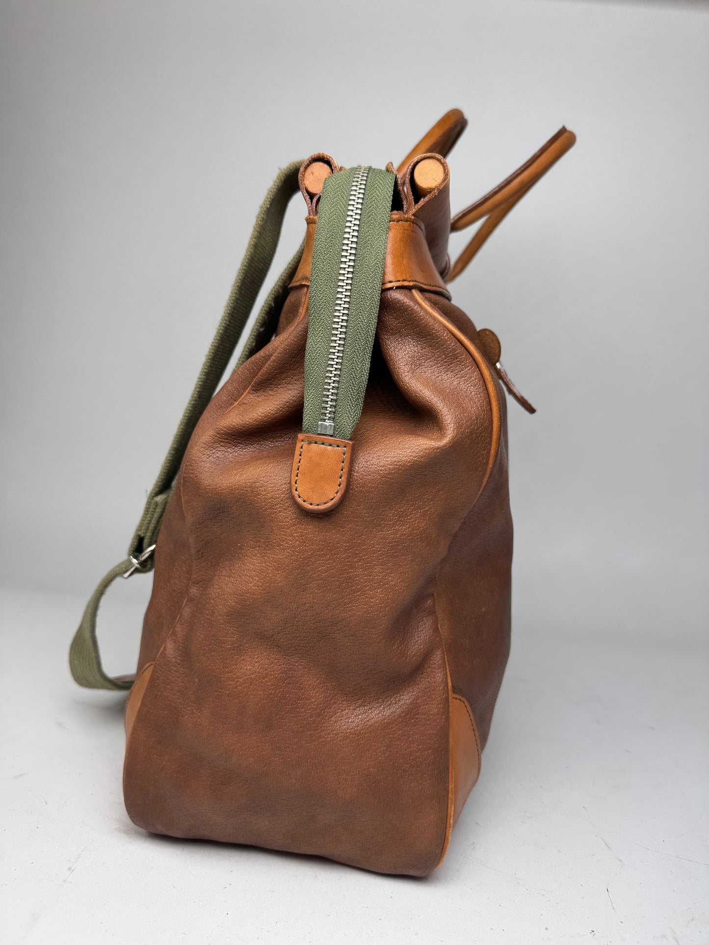 Vintage Courreges Leather Travel Bag Brown