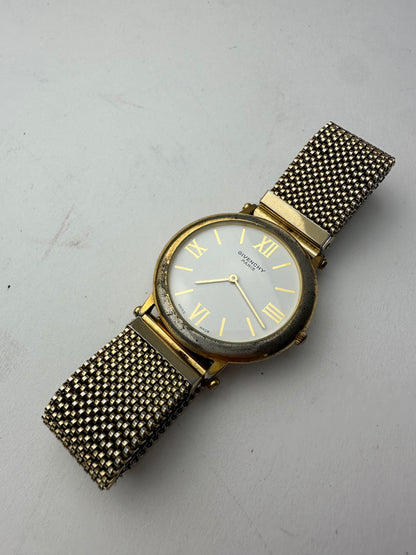 Vintage Givenchy Quartz Watch Gold White