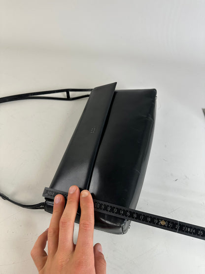 Vintage Givenchy Leather Shoulder Bag Black Silver