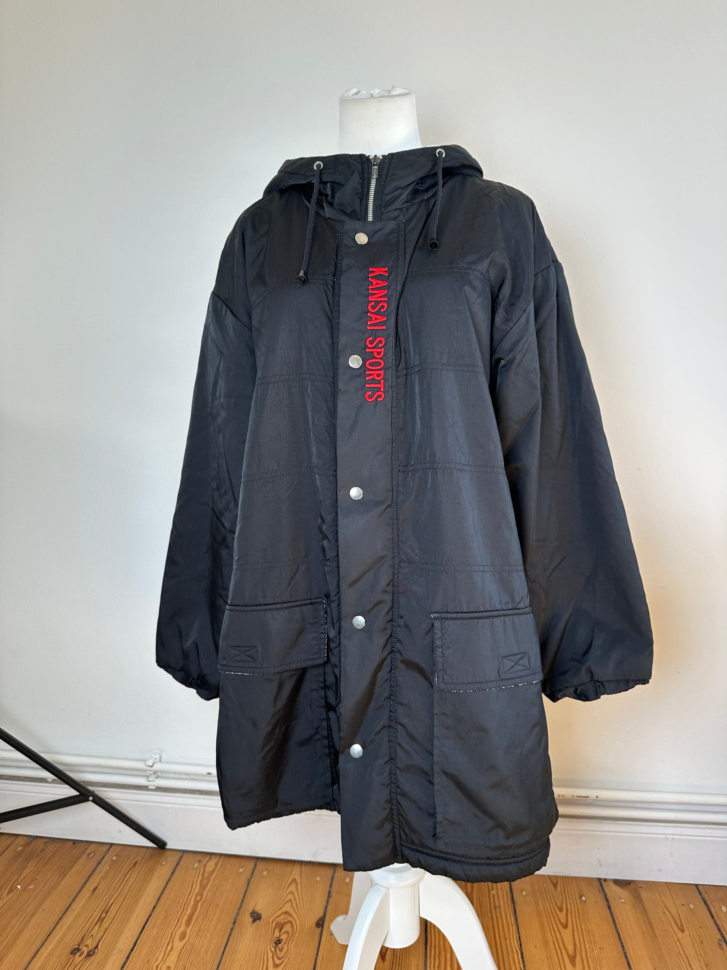 Vintage Kansai Yamamoto Sports Hooded Parka Black L