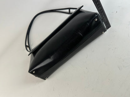 Vintage Givenchy Leather Shoulder Bag Black Silver