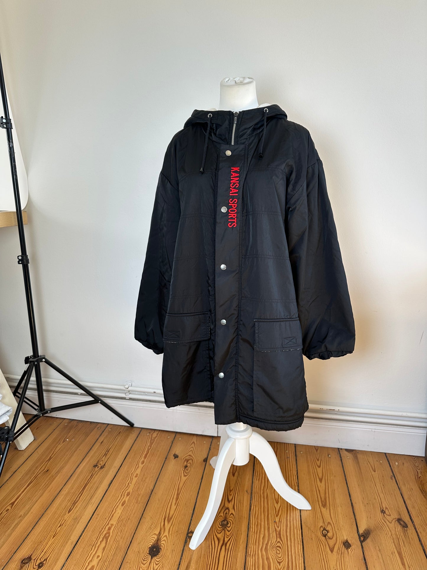 Vintage Kansai Yamamoto Sports Hooded Parka Black L