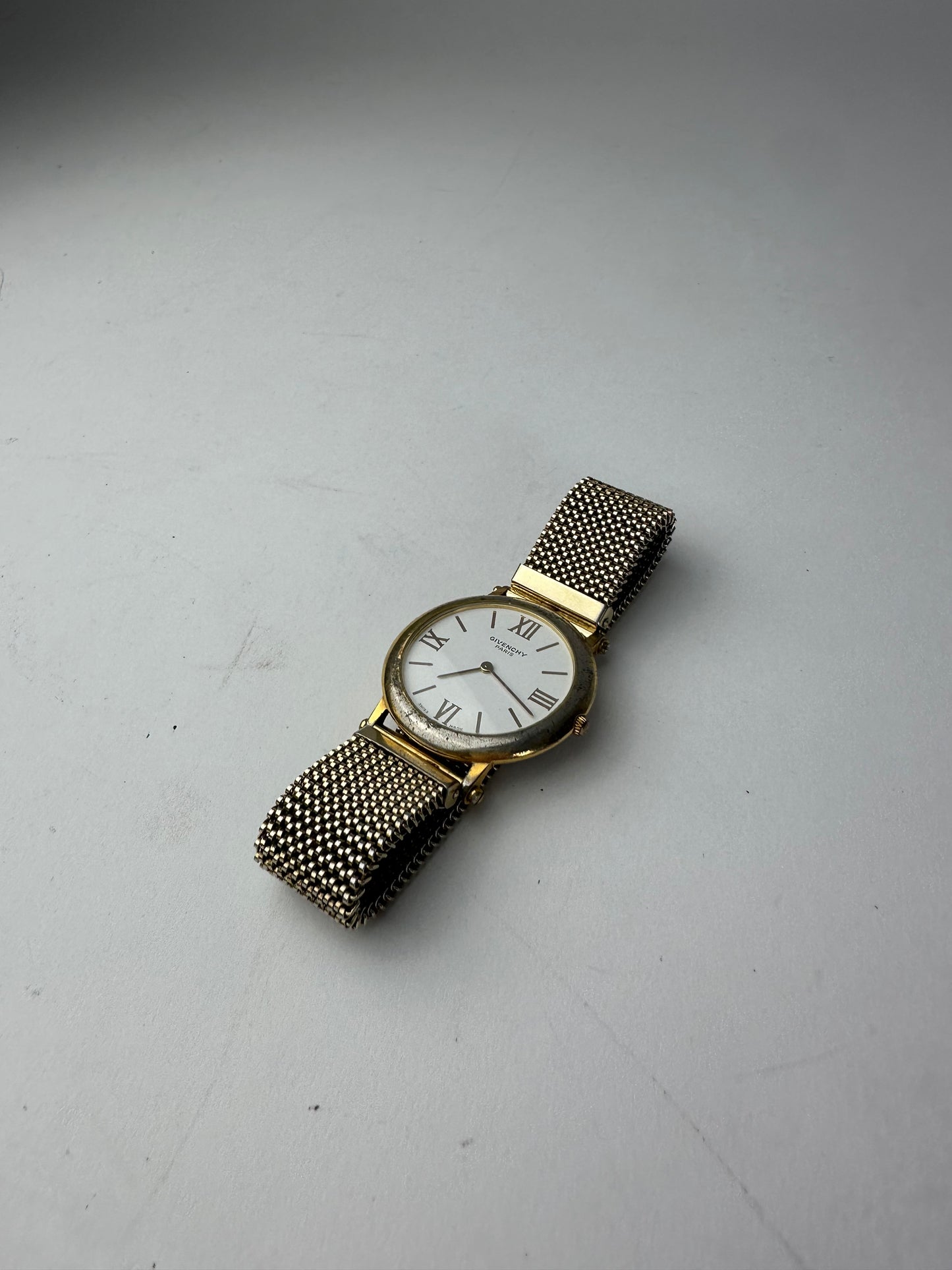 Vintage Givenchy Quartz Watch Gold White