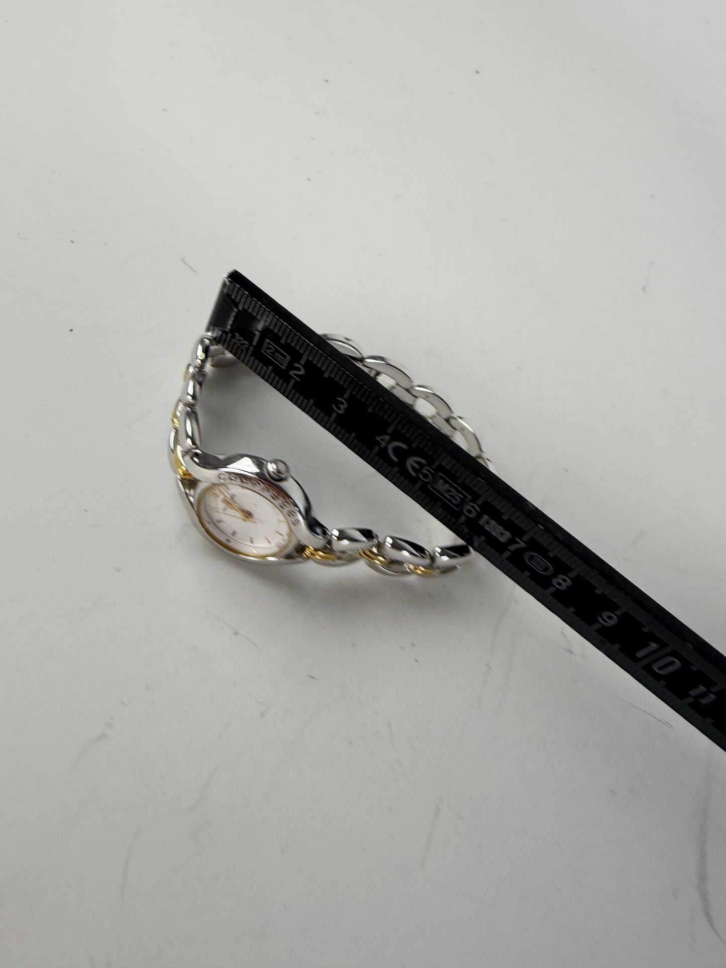 Vintage Courreges Stainless Steel Bracelet Watch Silver Gold