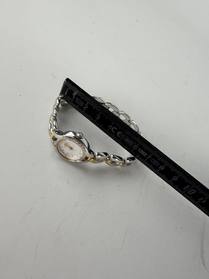 Vintage Courreges Stainless Steel Bracelet Watch Silver Gold