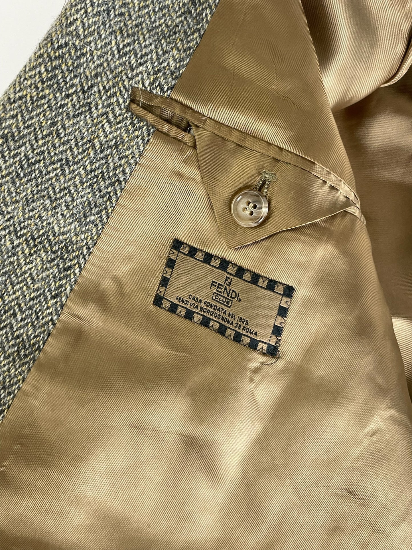 Vintage Fendi wool blazer / short coat brown grey