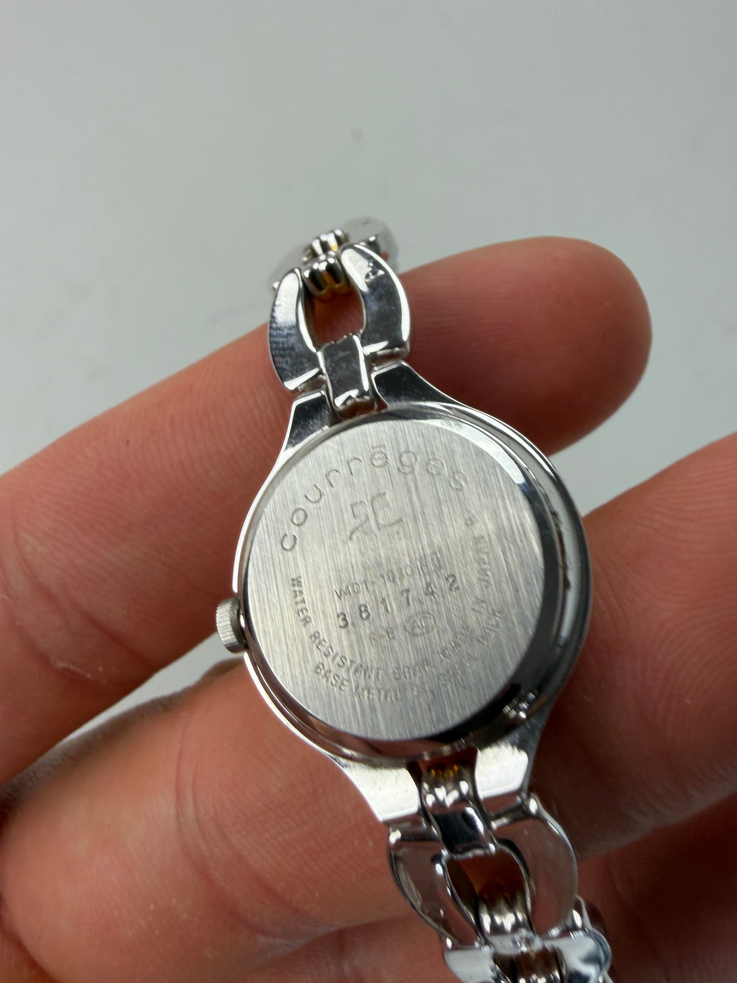 Vintage Courreges Stainless Steel Bracelet Watch Silver Gold