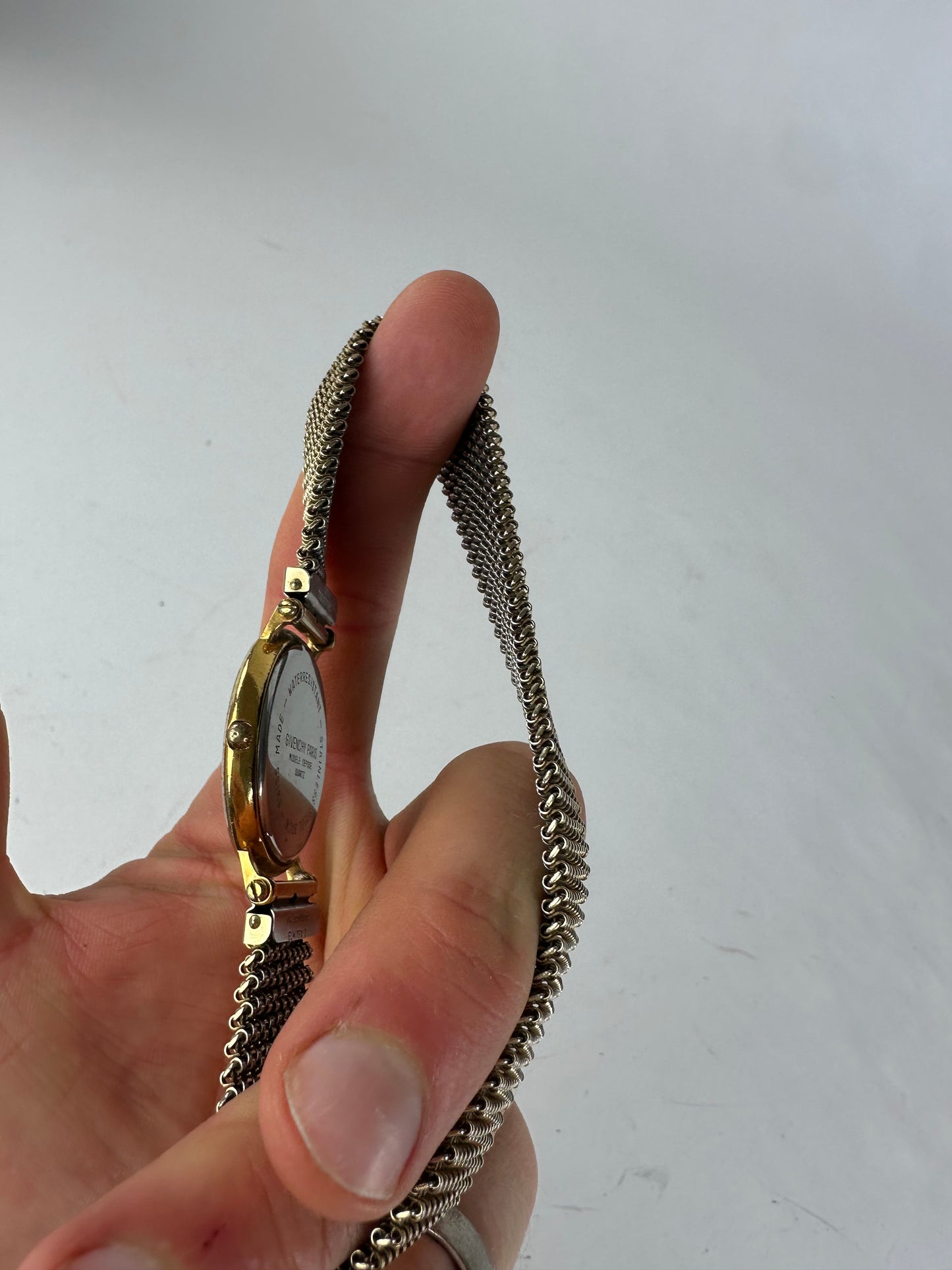 Vintage Givenchy Quartz Watch Gold White