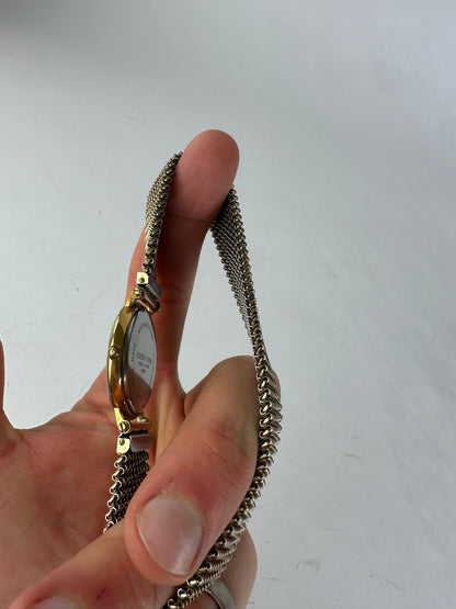 Vintage Givenchy Quartz Watch Gold White